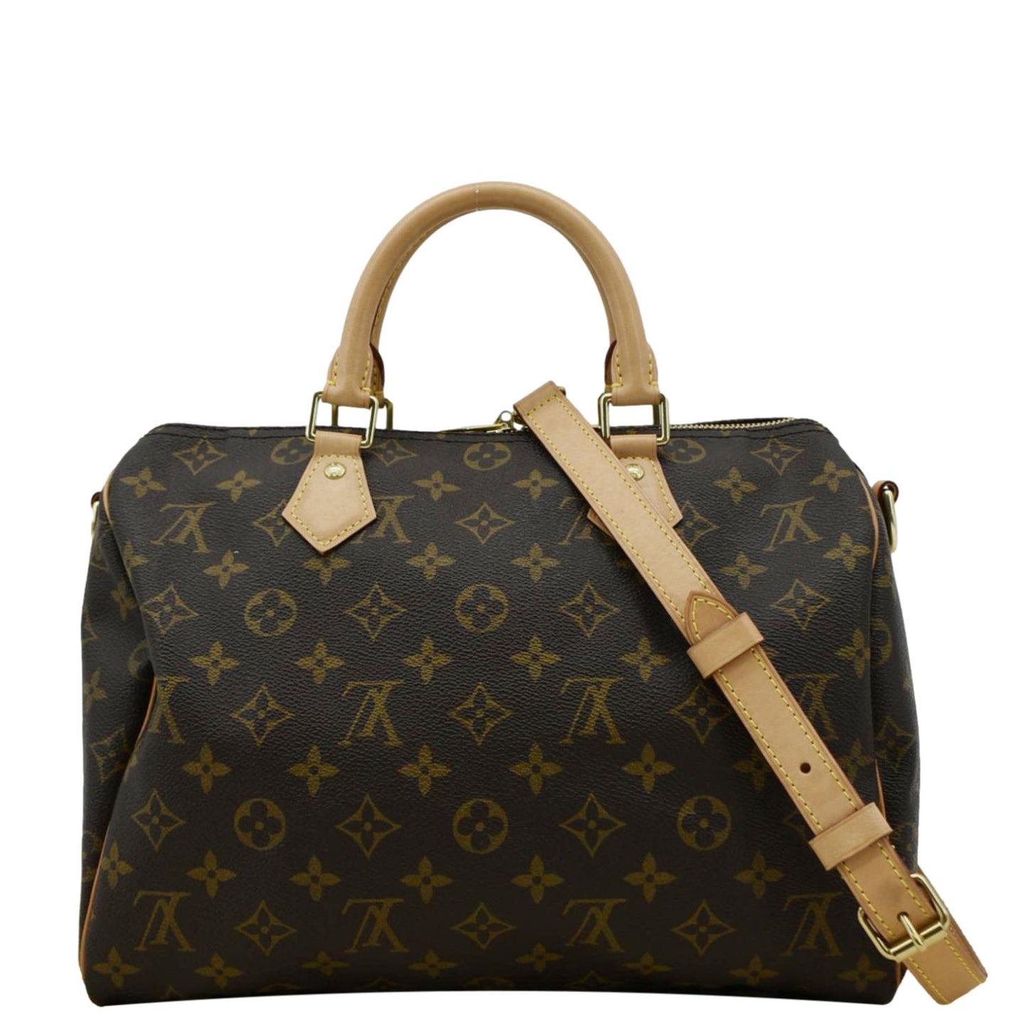LOUIS VUITTON   30 Monogram Canvas Satchel Bag Brown