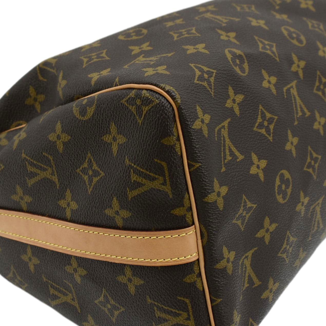LOUIS VUITTON   30 Monogram Canvas Satchel Bag Brown