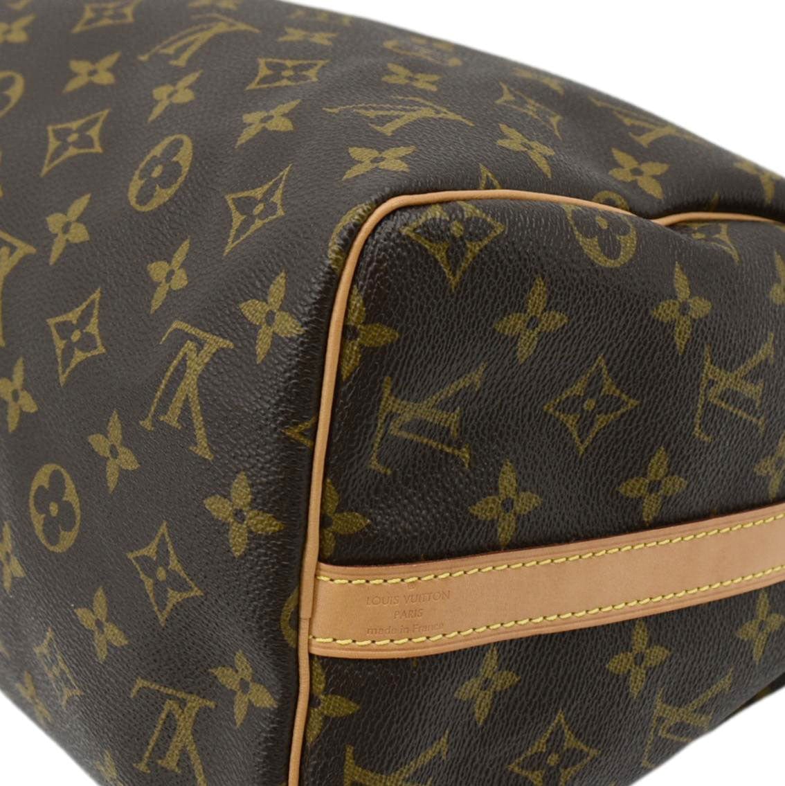LOUIS VUITTON   30 Monogram Canvas Satchel Bag Brown