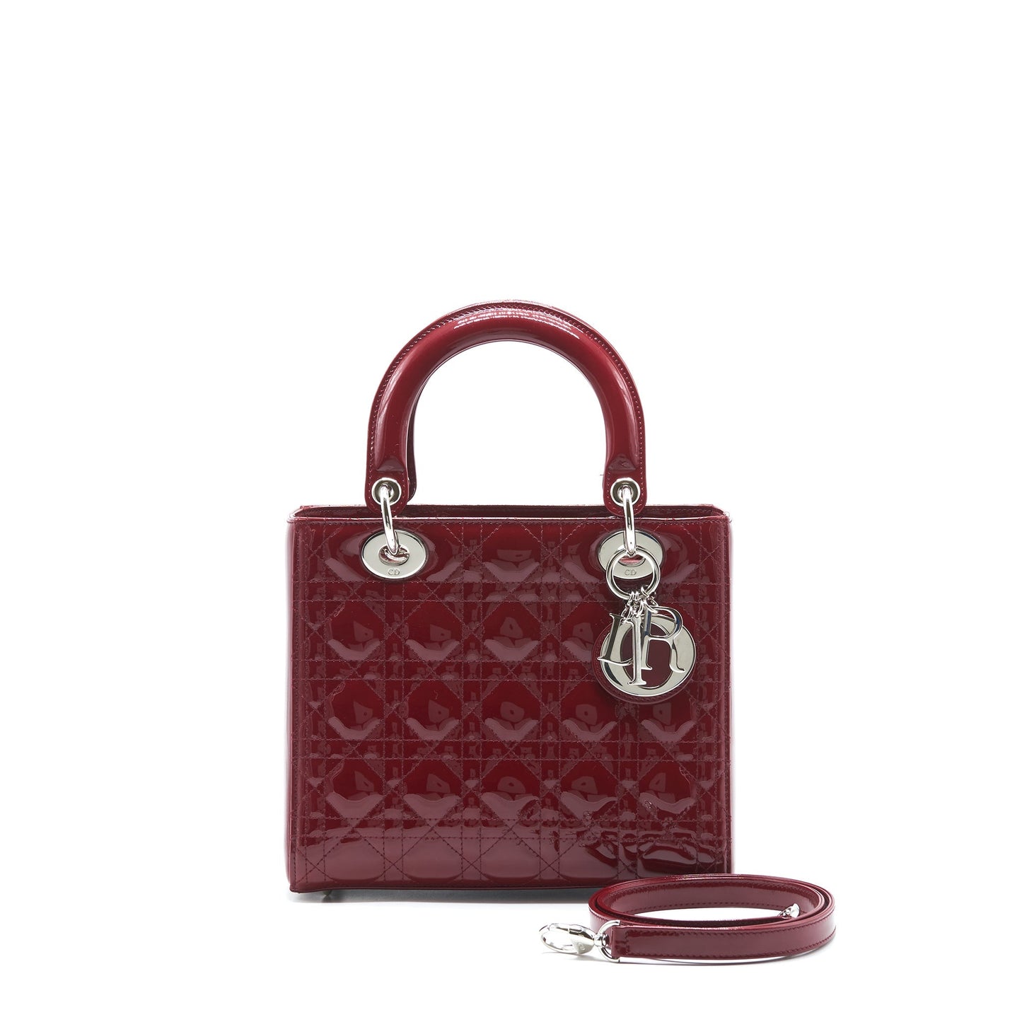 Dior lady Dior medium patent leather Red
