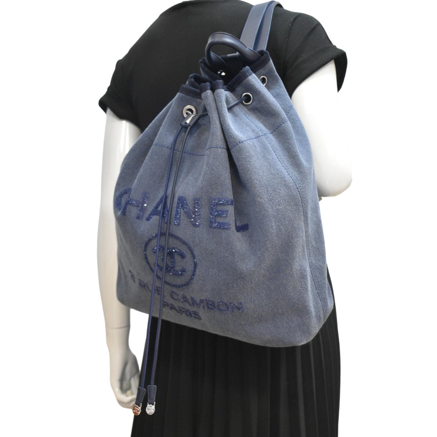 Chanel Deauville Large Backpack Blue