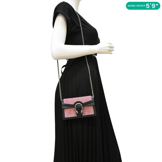 GUCCI Dionysus Mini Corduroy Crossbody Bag Pink 476432