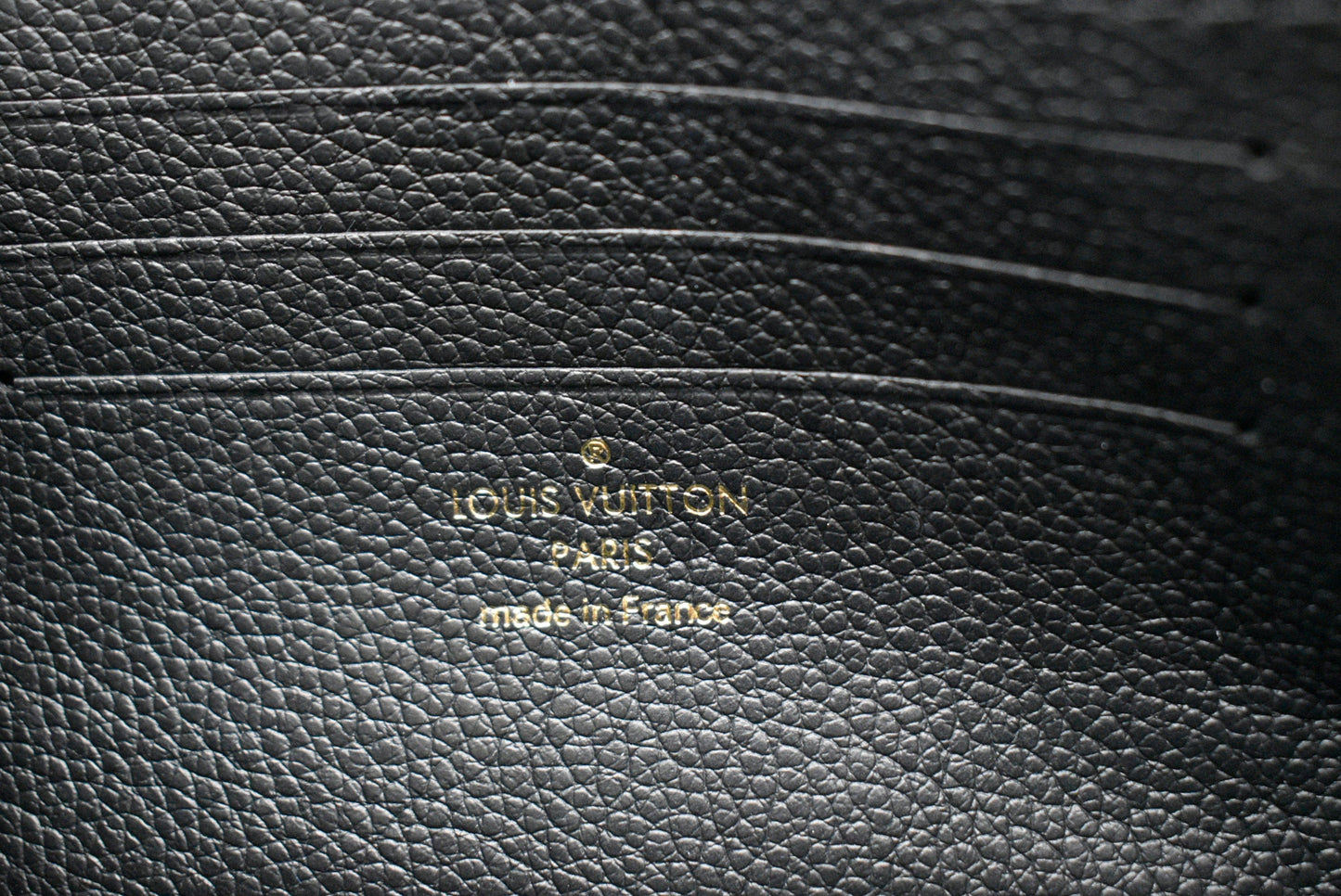 LOUIS VUITTON Ivy Empreinte Leather Wallet On Chain Shoulder Bag Black