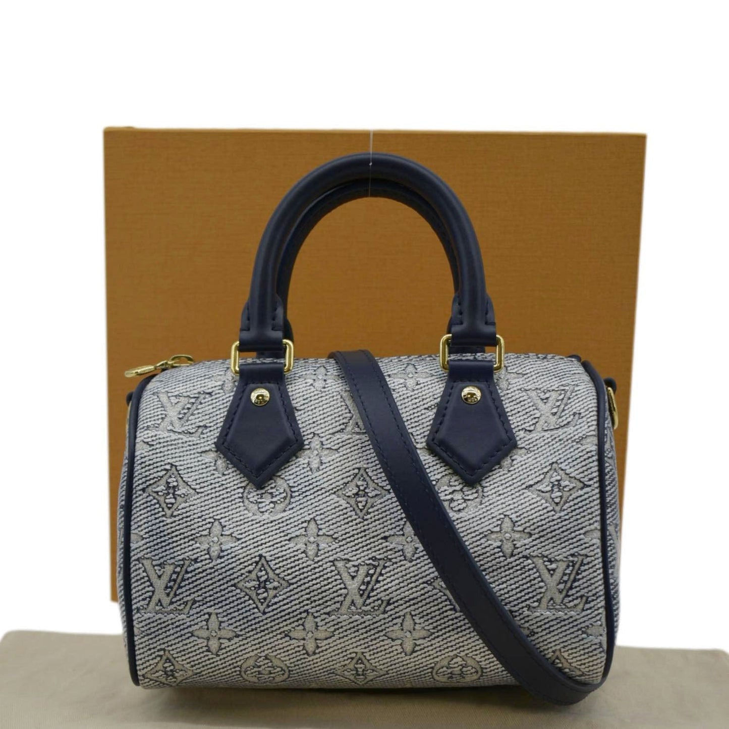 LOUIS VUITTON Monoglam  Bandouliere 20 Jacquard Canvas Shoulder Bag Navy