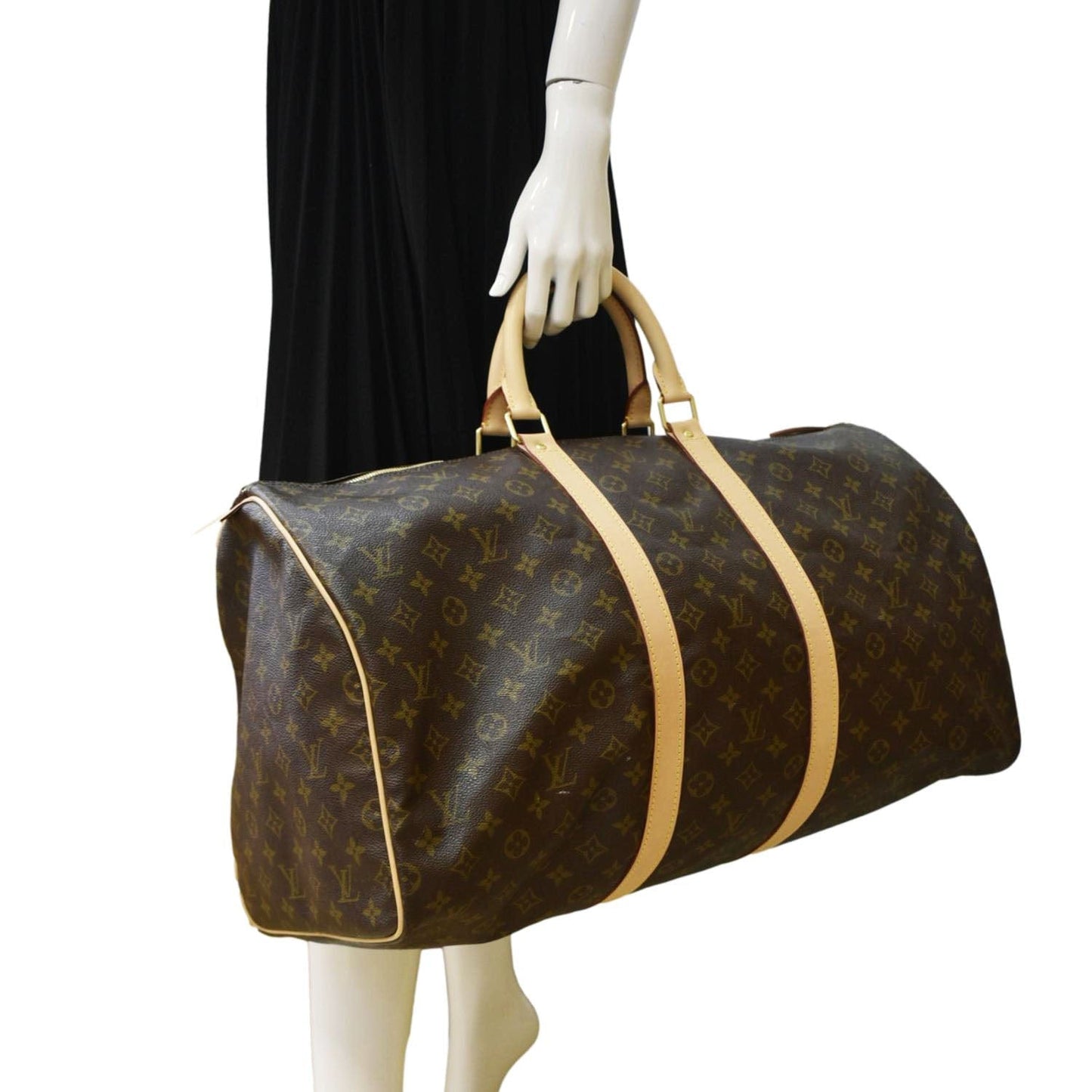 LOUIS VUITTON   Keepall 55 Monogram Canvas Travel Bag Brown