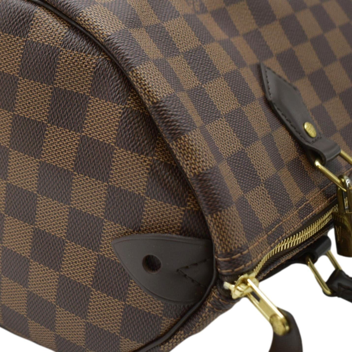LOUIS VUITTON   30 Damier Ebene Satchel Bag Brown