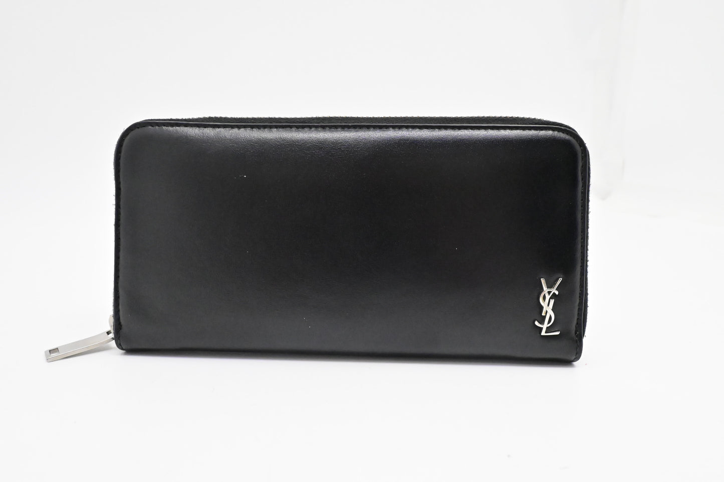 YSL Saint Laurent Zippy Long Wallet in Black Leather