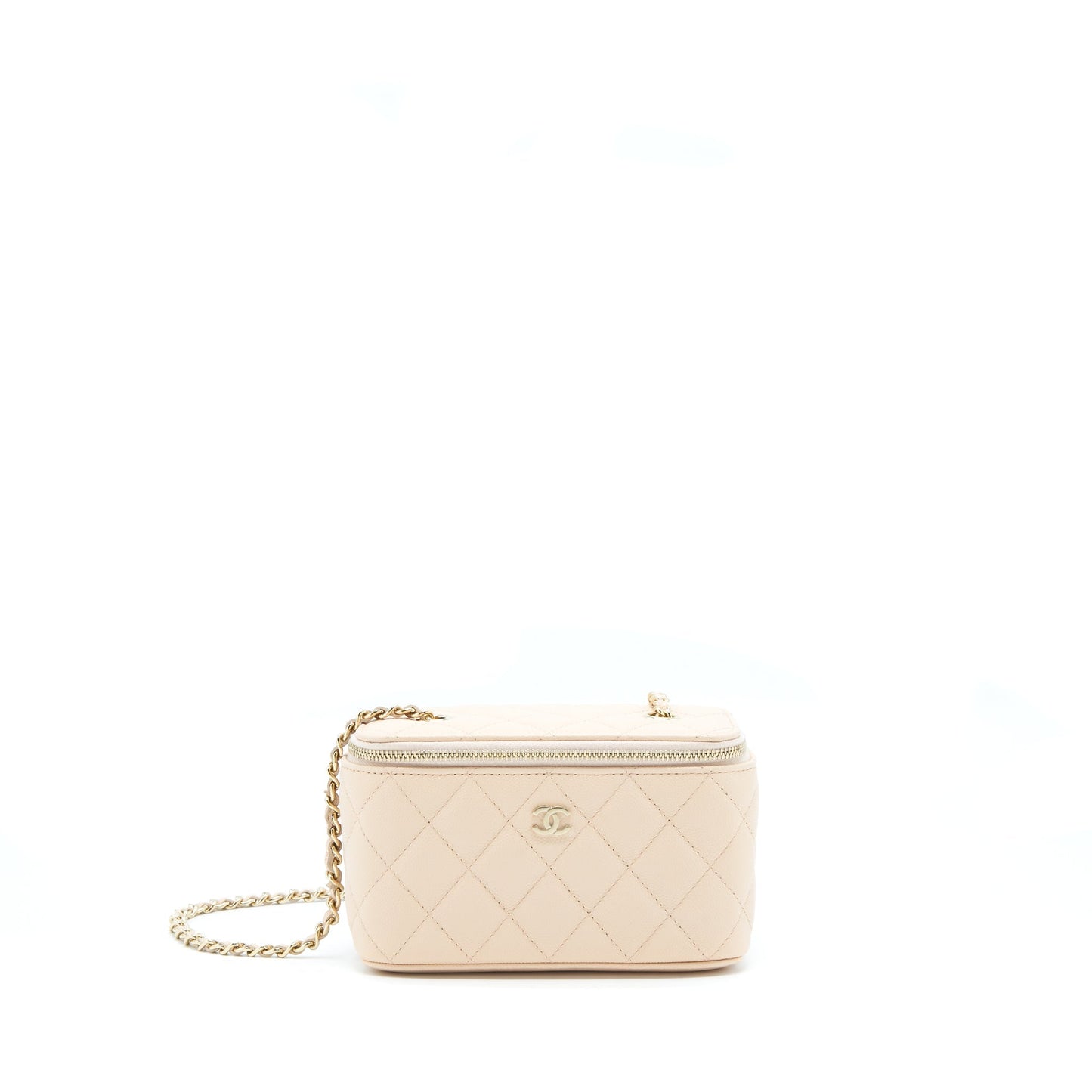 Chanel Long Vanity Case Caviar Nude Pink L