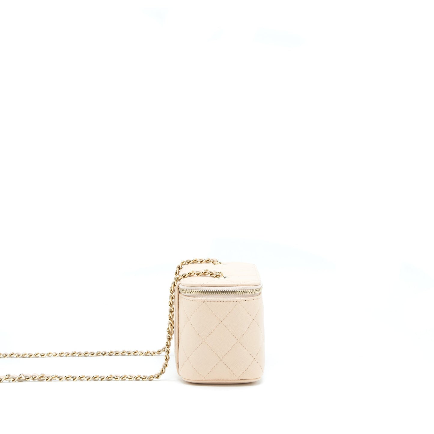 Chanel Long Vanity Case Caviar Nude Pink L