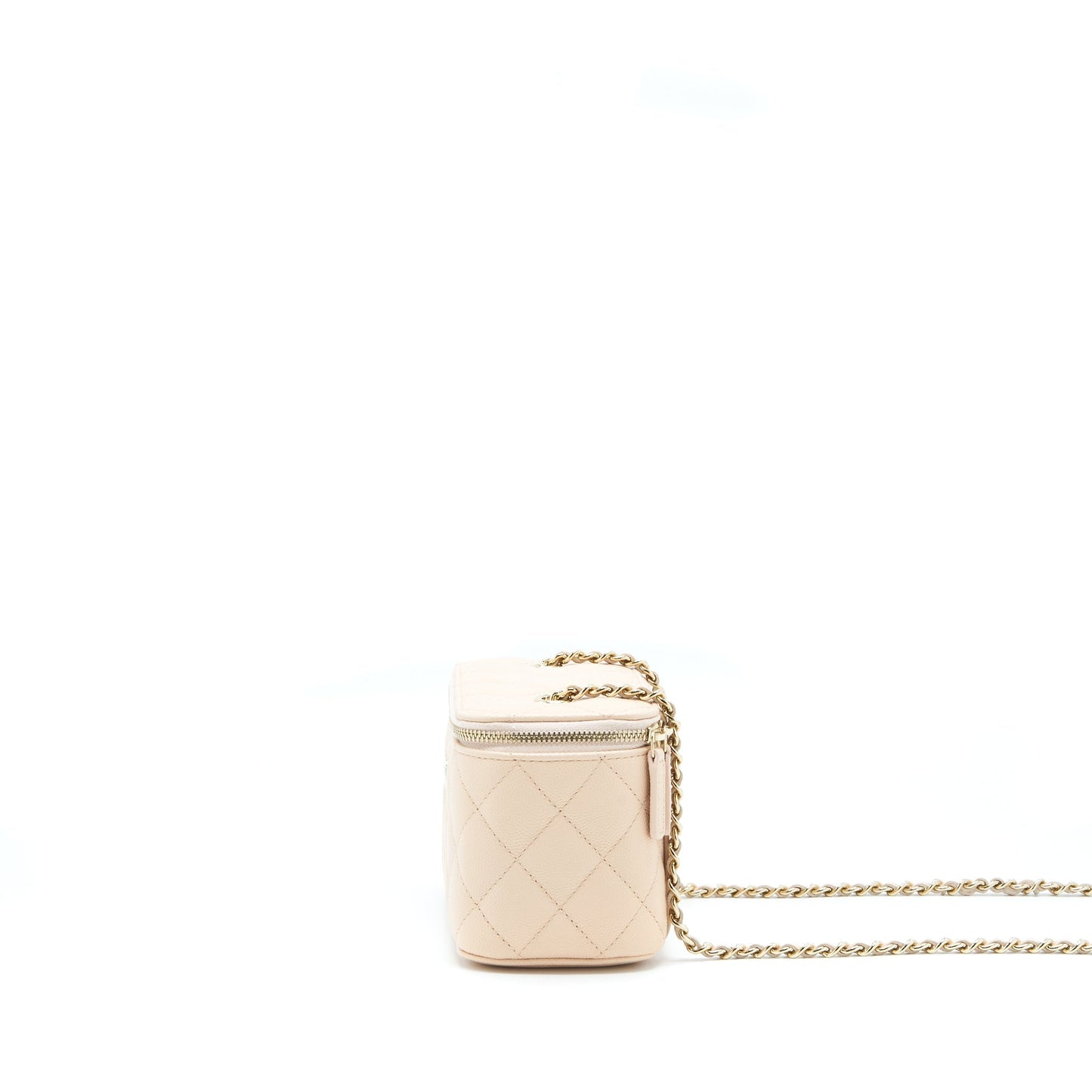 Chanel Long Vanity Case Caviar Nude Pink L