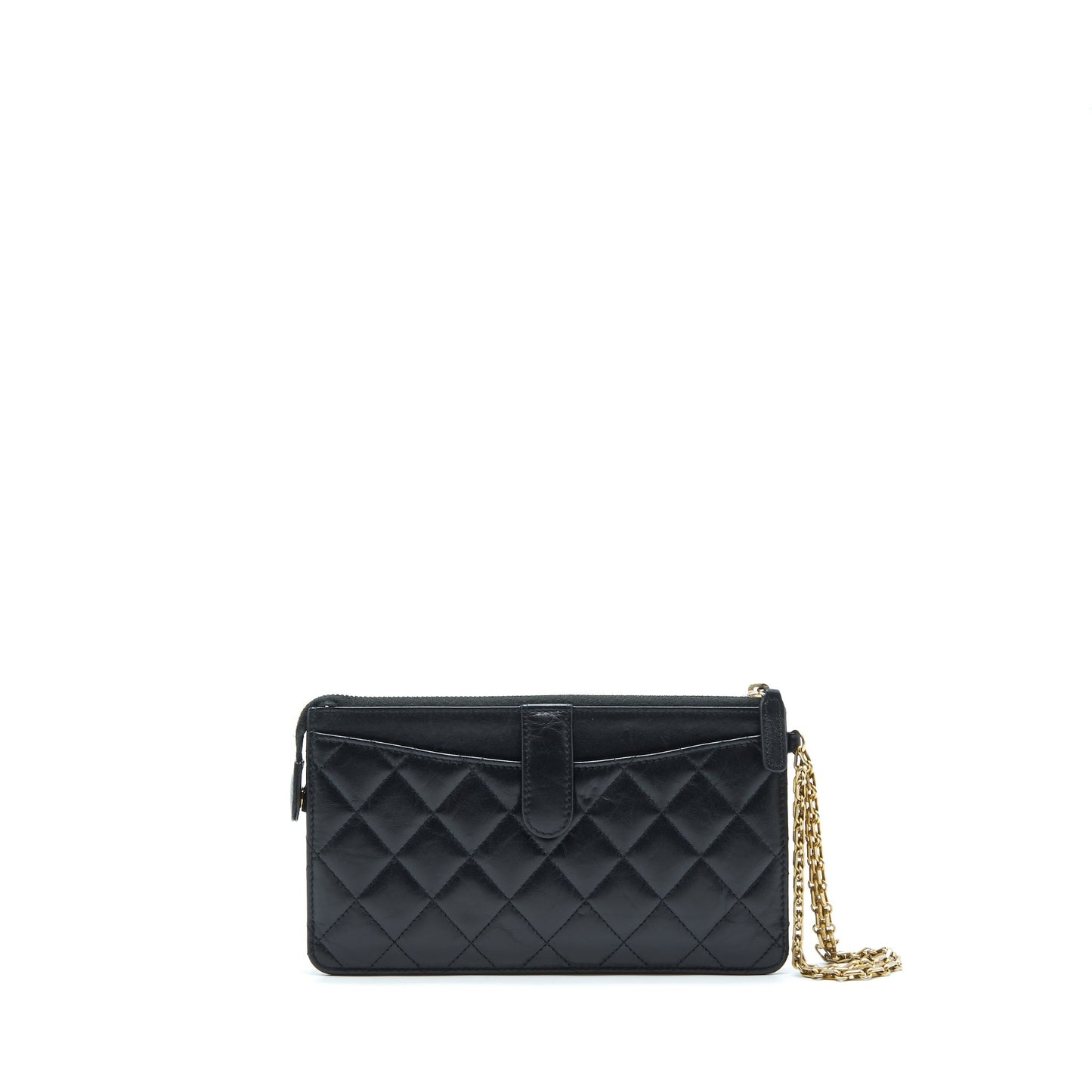 Chanel Reissue Zippy Pouch Quilted Calfskin Black Ruthenium