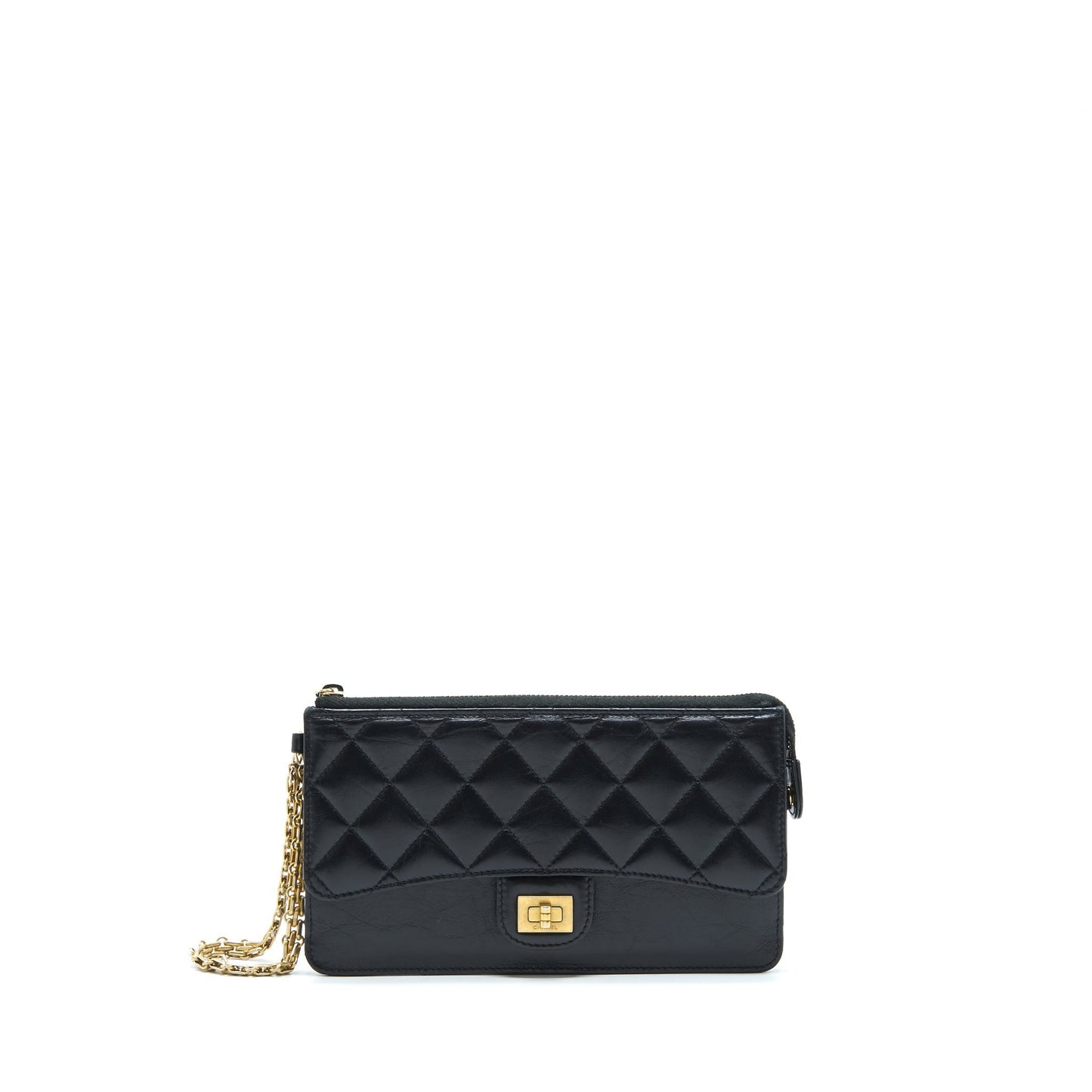 Chanel Reissue Zippy Pouch Quilted Calfskin Black Ruthenium