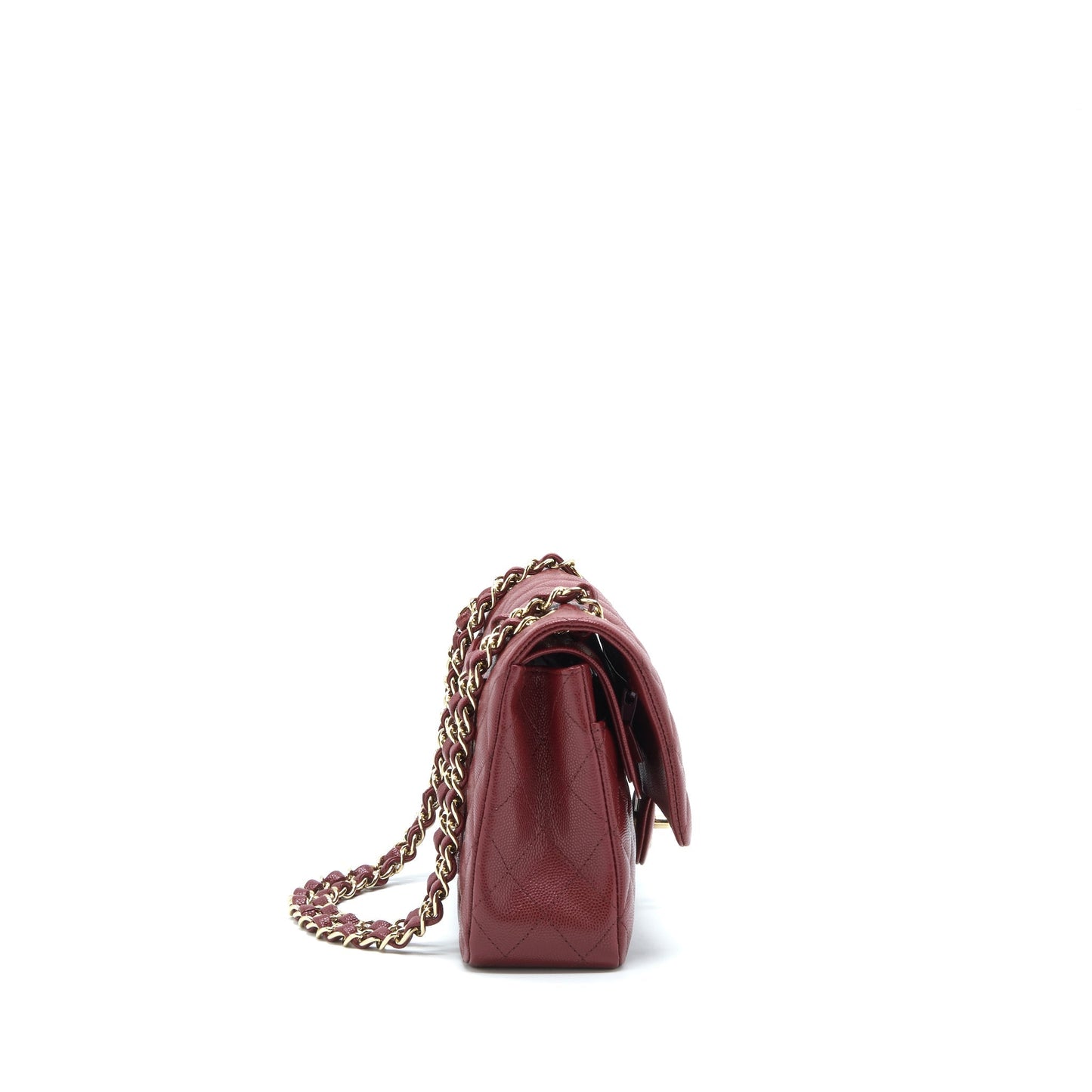 Chanel Medium Classic Double Flap Bag Caviar Dark Red L