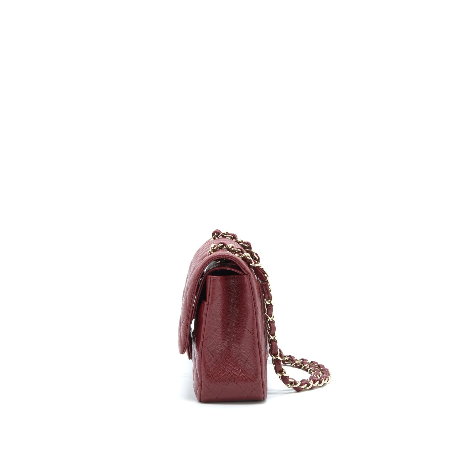 Chanel Medium Classic Double Flap Bag Caviar Dark Red L
