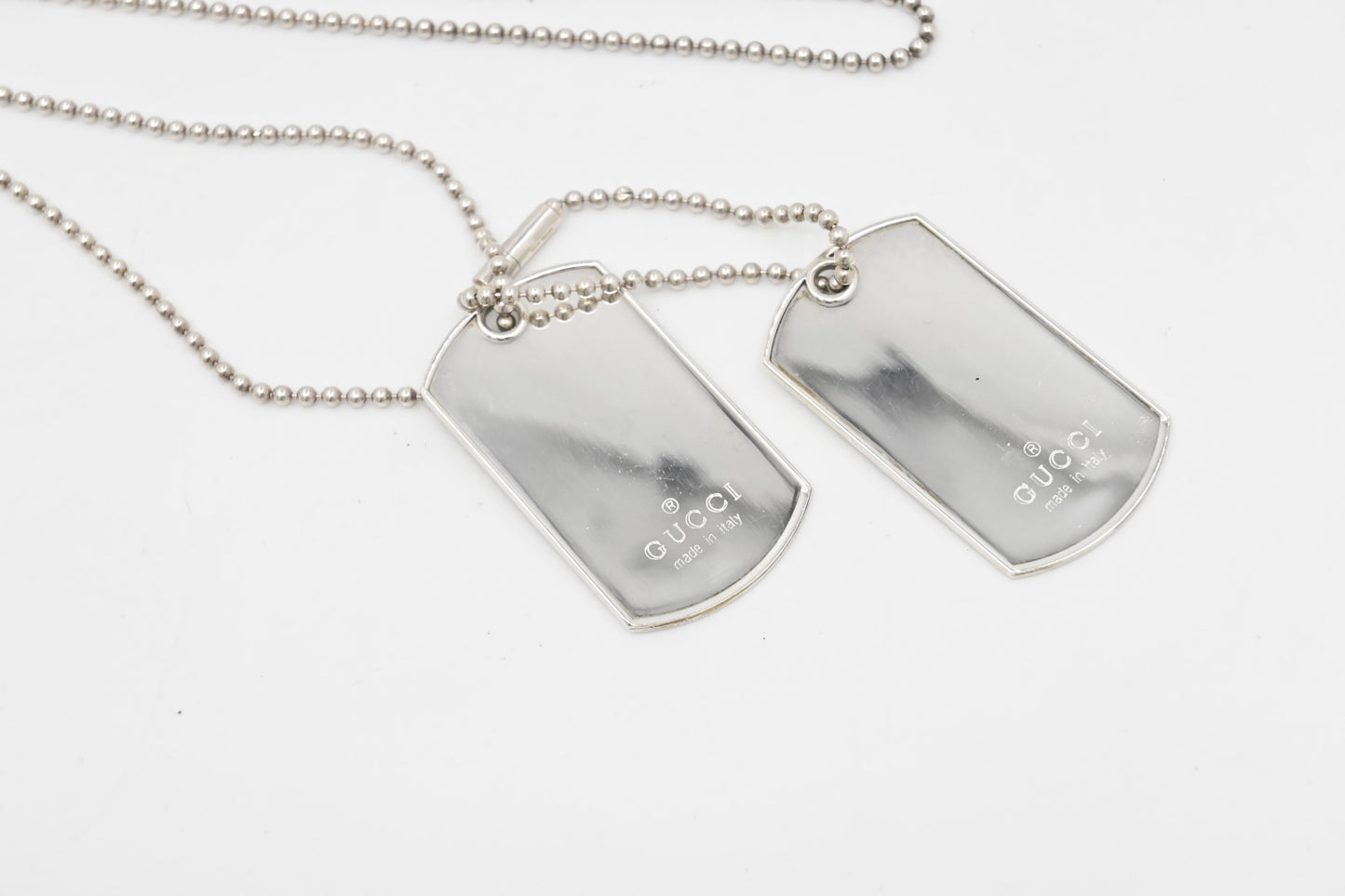 Gucci Dog Tag Necklace in Sterling Silver