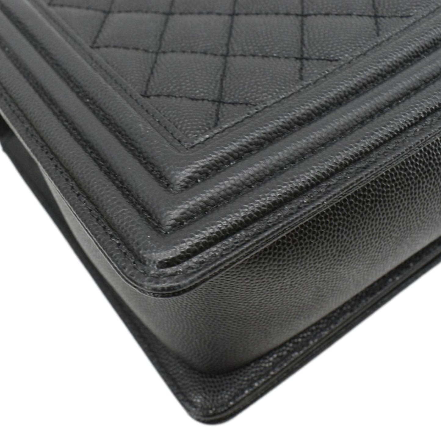 CHANEL Medium Boy Flap Caviar Quilted Leather Shoulder Bag Black