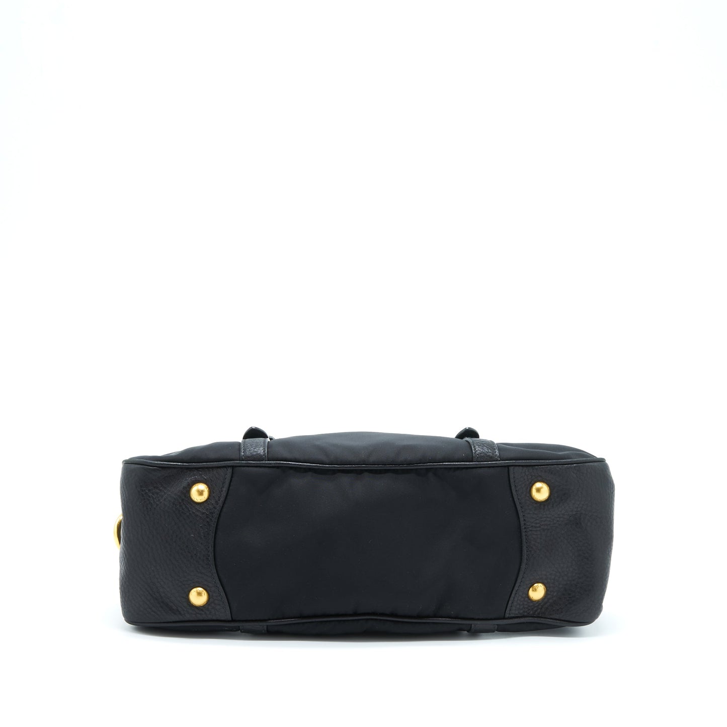 Prada Tessuto Handle Purse Nylon And Leather Black
