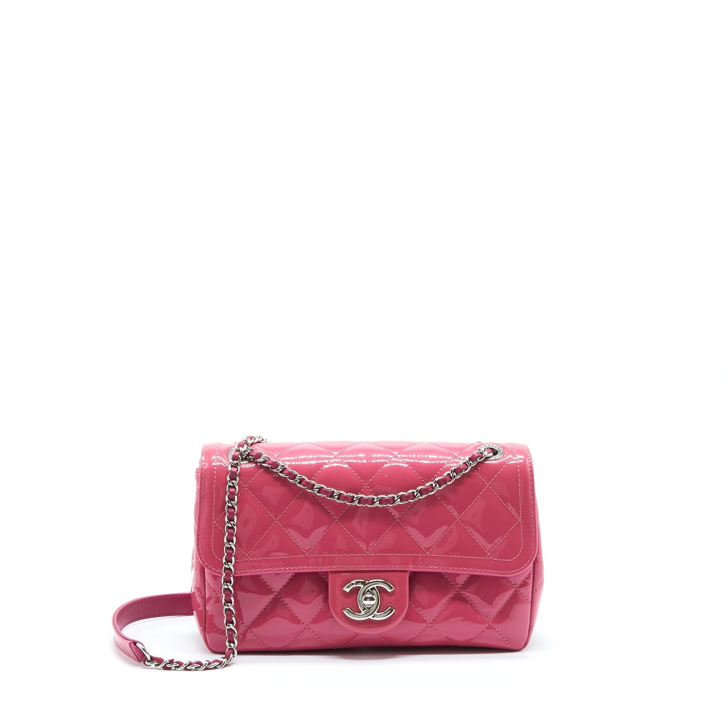Chanel Coco Shine Flap Bag Patent Pink