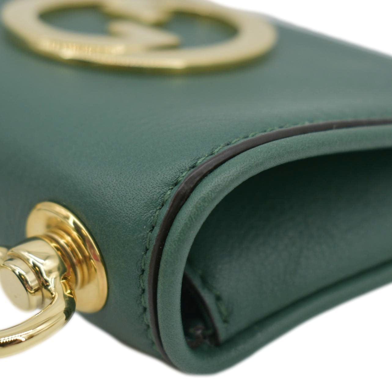 GUCCI Mini Blondie Leather Crossbody Bag Green 698635