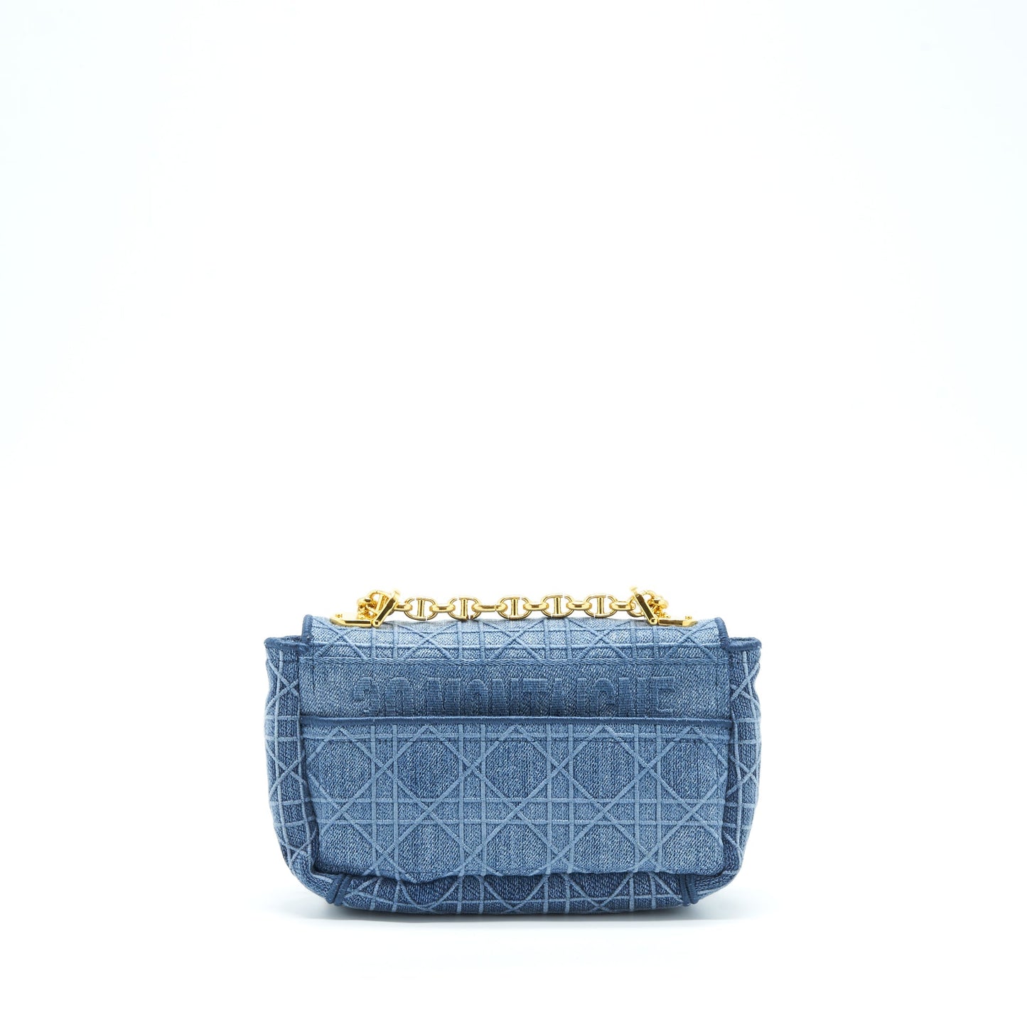 Dior Small Dior Caro Purse Denim Blue