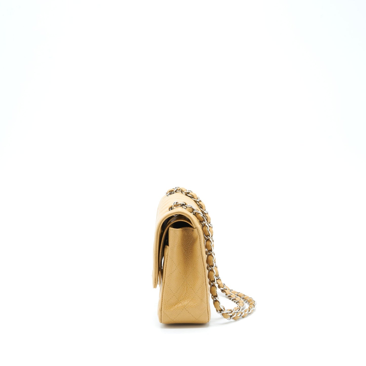 Chanel Medium Classic Double Flap Bag Caviar Dark Beige