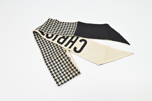Dior 30 Montaigne Mitzah in Off White and Black Silk
