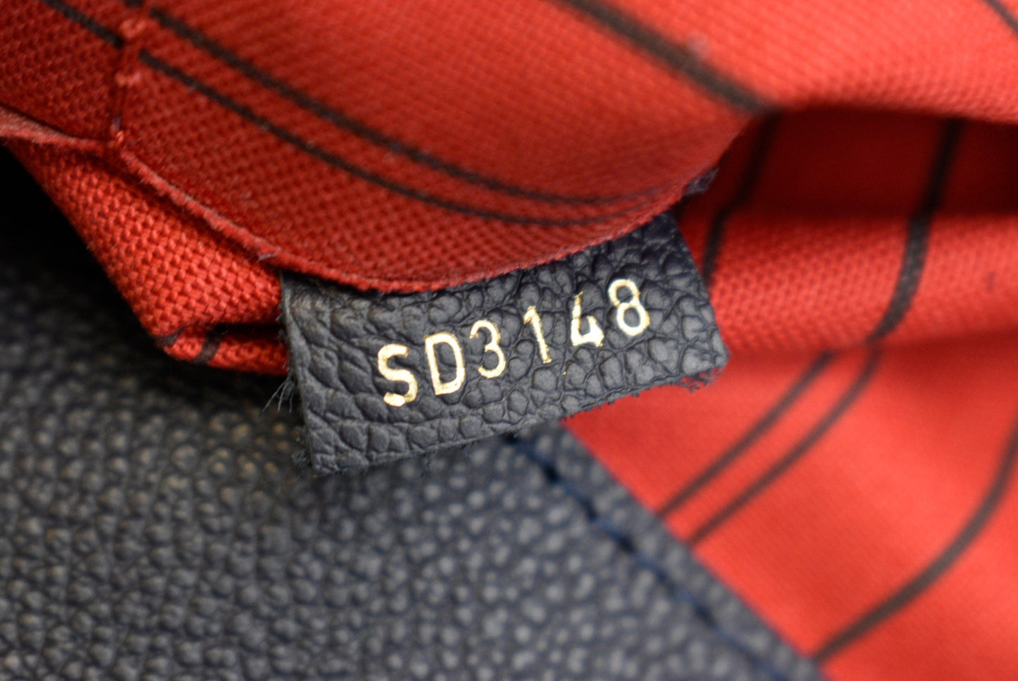 LOUIS VUITTON Melie Monogram Empreinte Leather Hobo Shoulder Bag Navy Blue