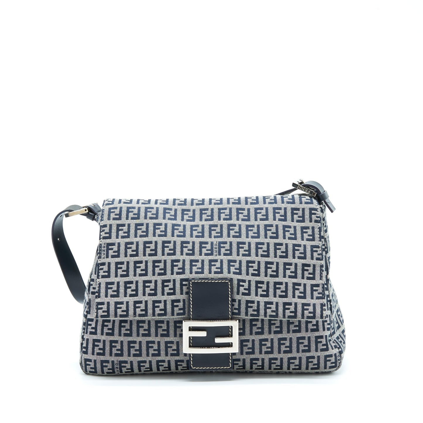 Fendi Vintage Baguette Should Purse Fabric Black/Grey