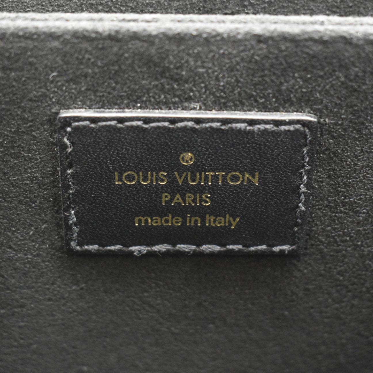 LOUIS VUITTON Very Python Leather Chain Crossbody Bag Black