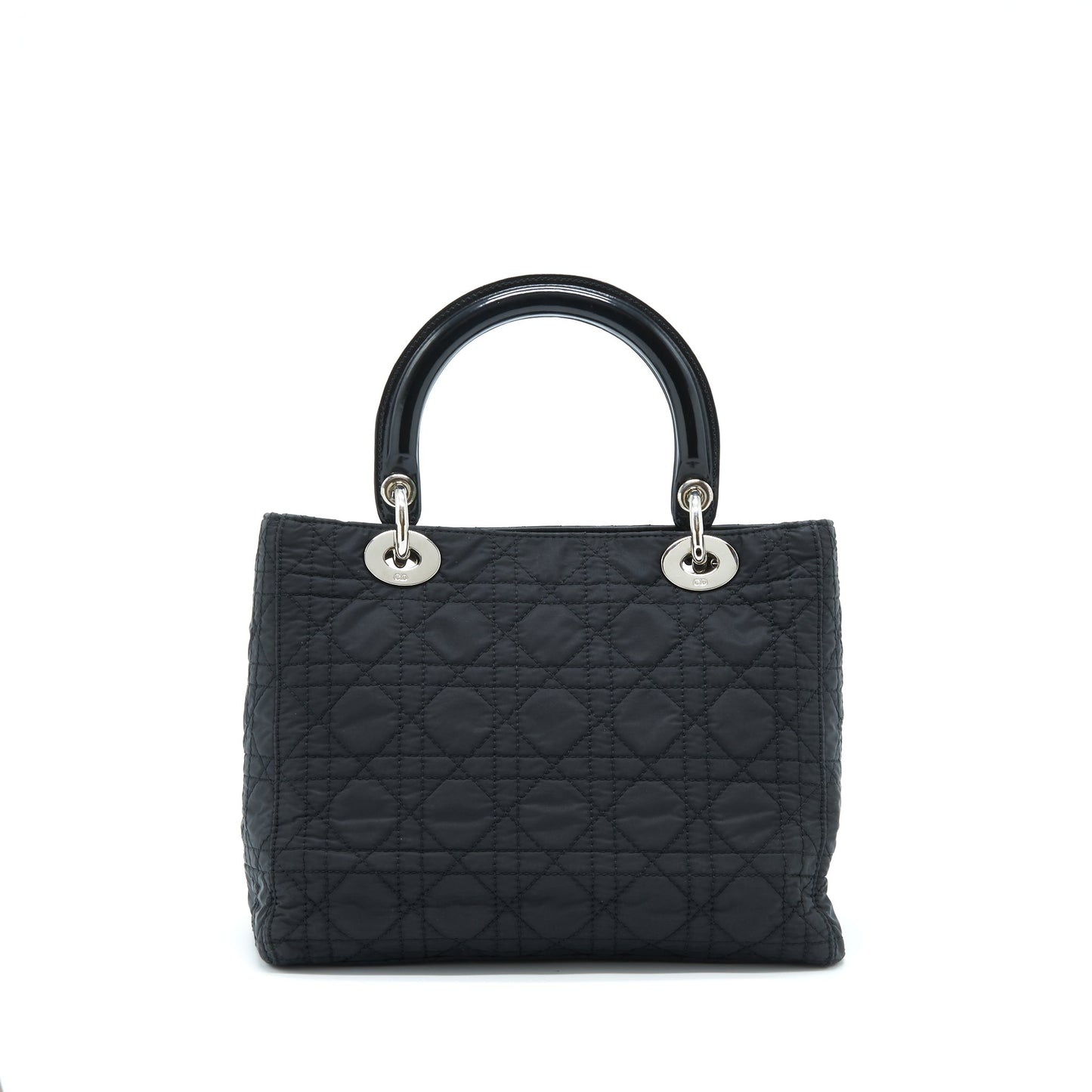 Dior Vintage Medium Lady Dior Nylon/Fabric Black