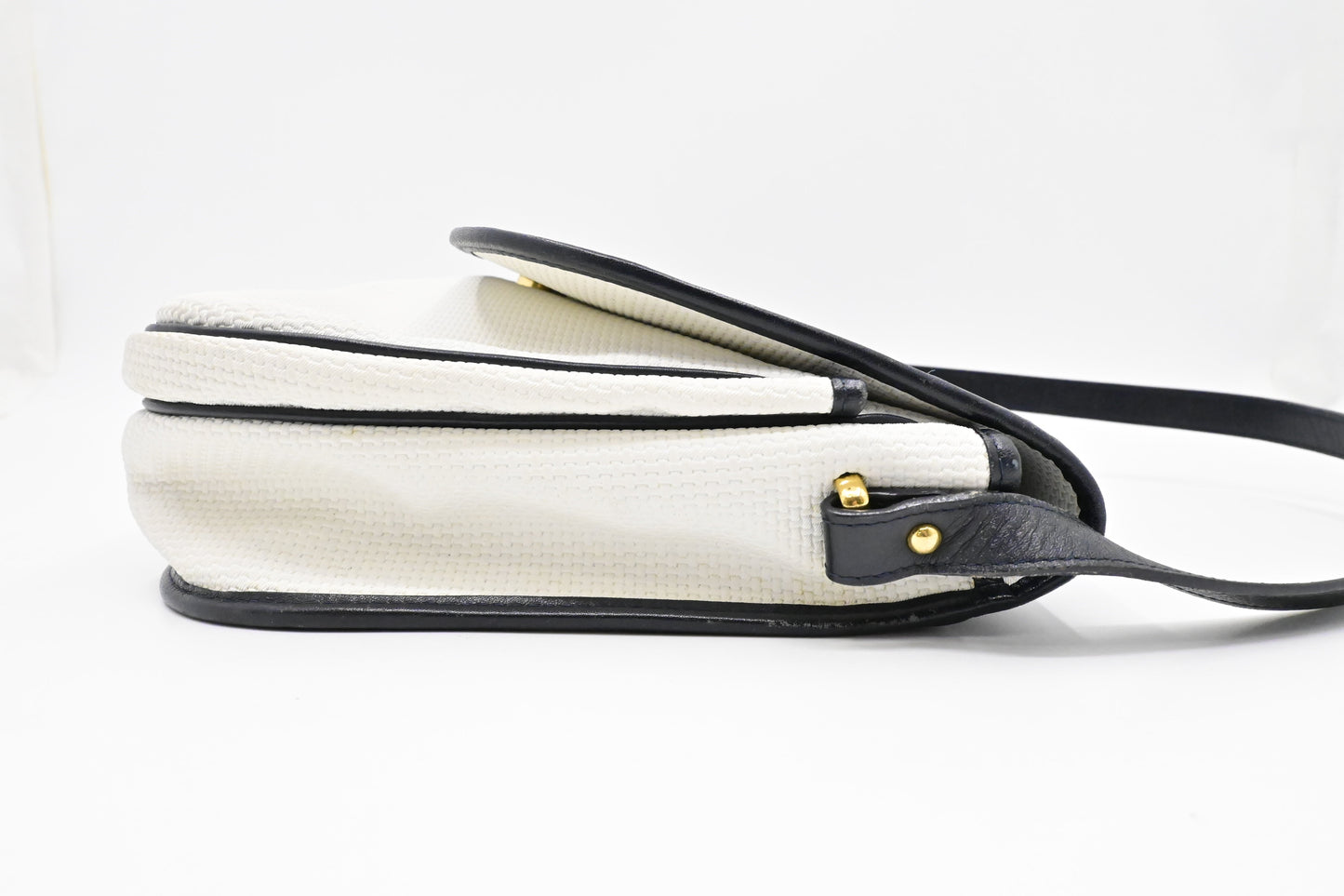 YSL Saint Laurent Shoulder Bag in White Coated Canvas
