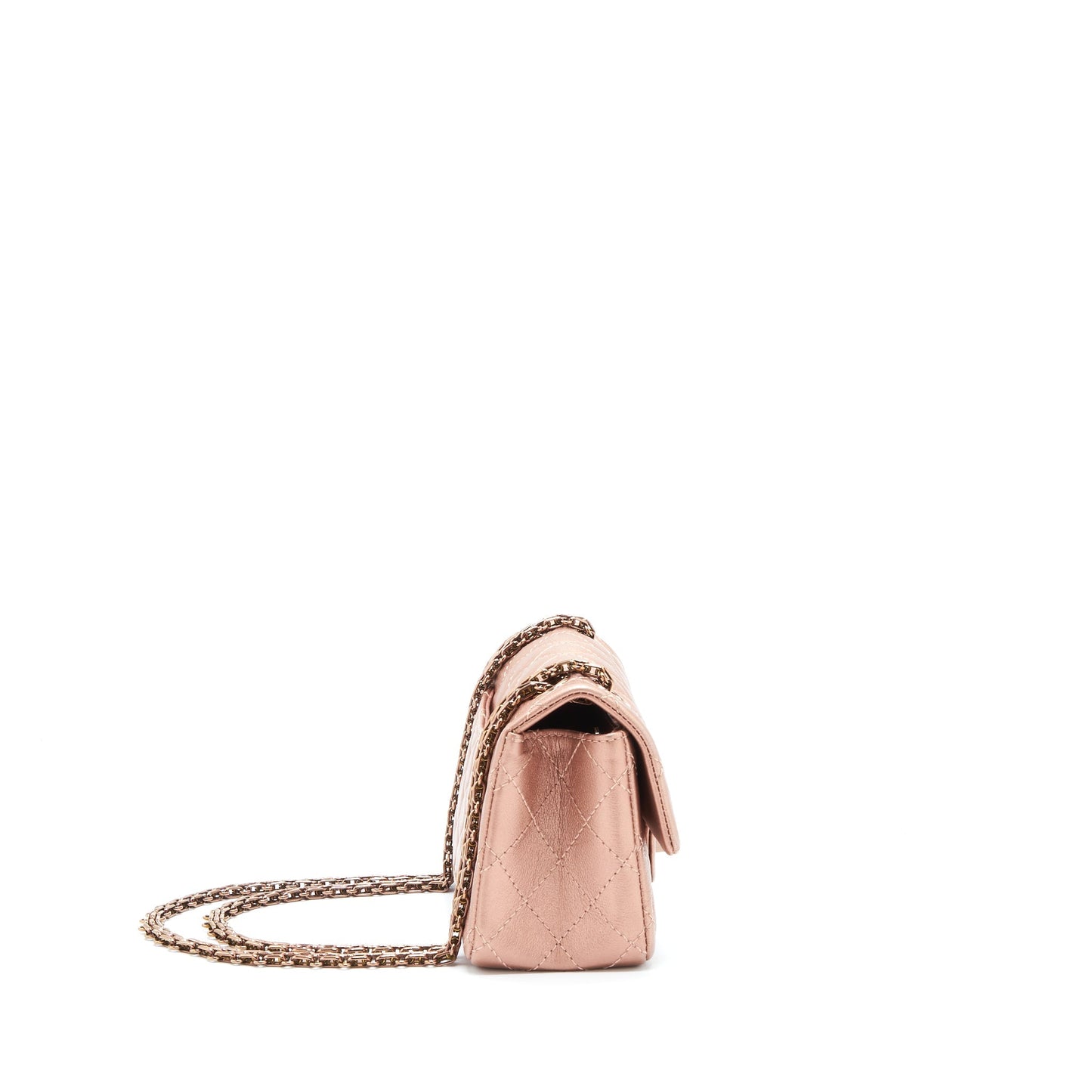 Chanel Mini 2.55 Reissue Flap Bag Calfskin Metallic Pink