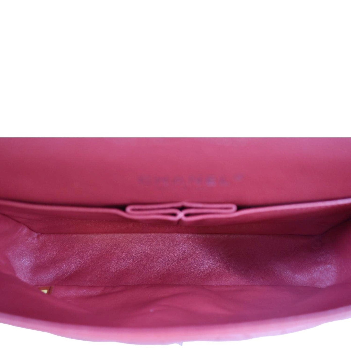 CHANEL Classic Medium Double Flap Quilted Caviar Leather Shoulder Bag Red