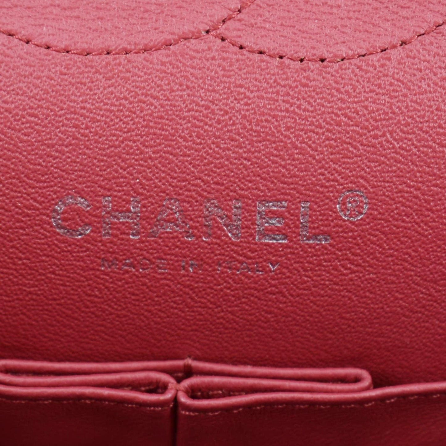 CHANEL Classic Medium Double Flap Quilted Caviar Leather Shoulder Bag Red