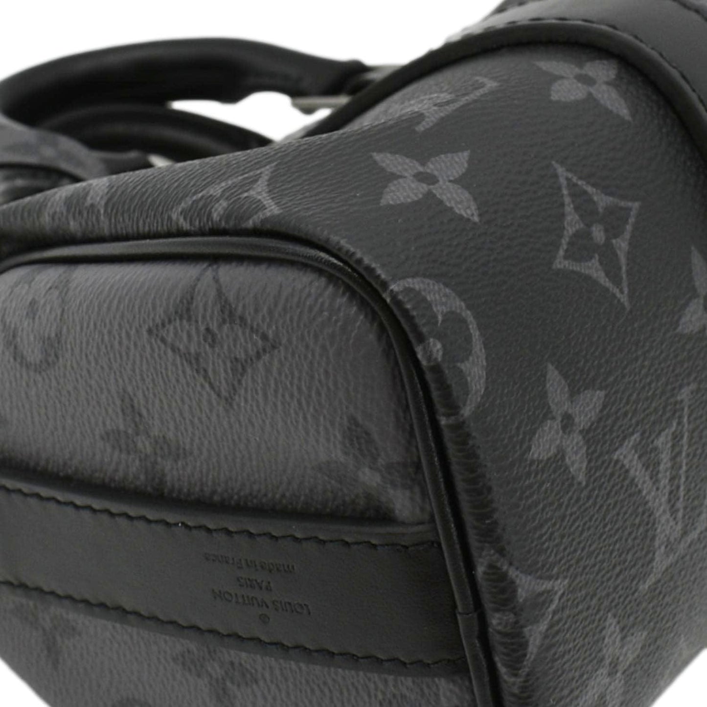 LOUIS VUITTON Keepall 25 Bandouliere Monogram Eclipse Reverse Canvas Crossbody Bag Black
