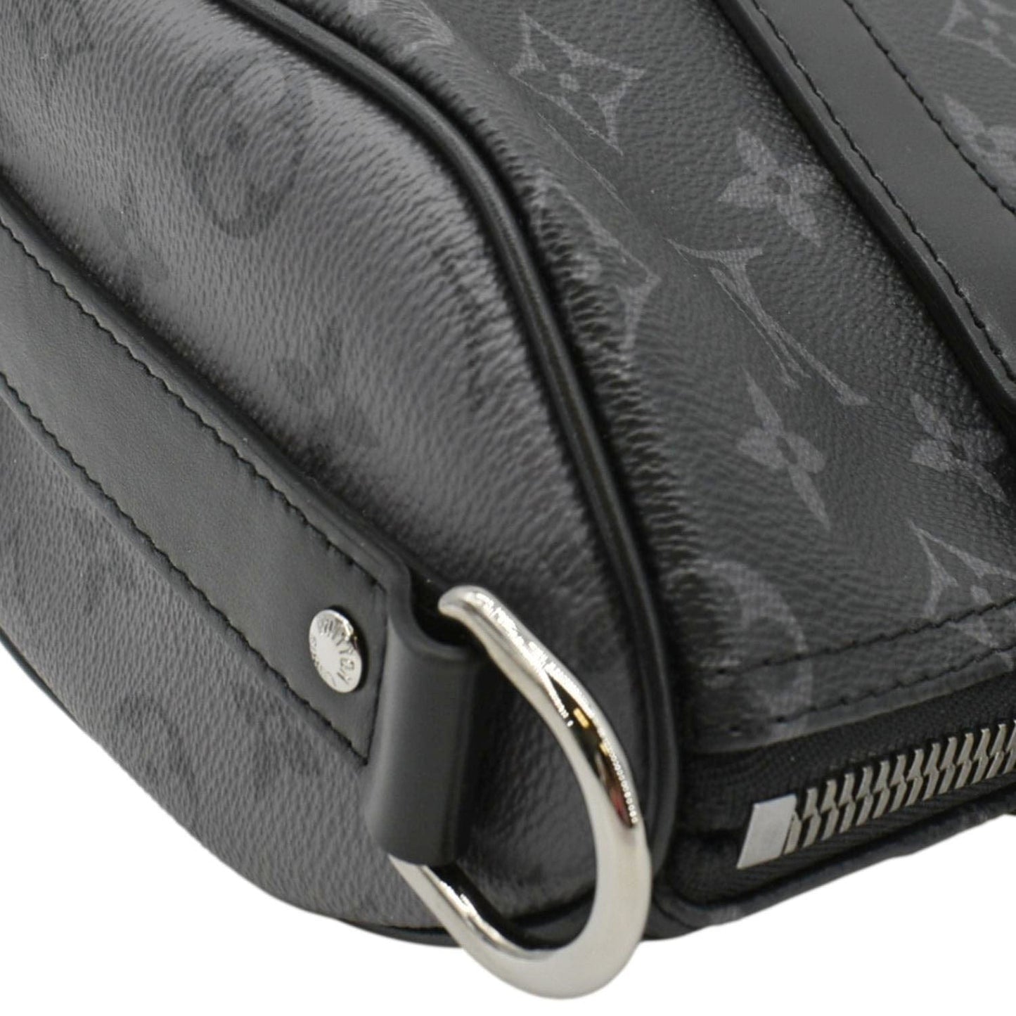 LOUIS VUITTON Keepall 25 Bandouliere Monogram Eclipse Reverse Canvas Crossbody Bag Black