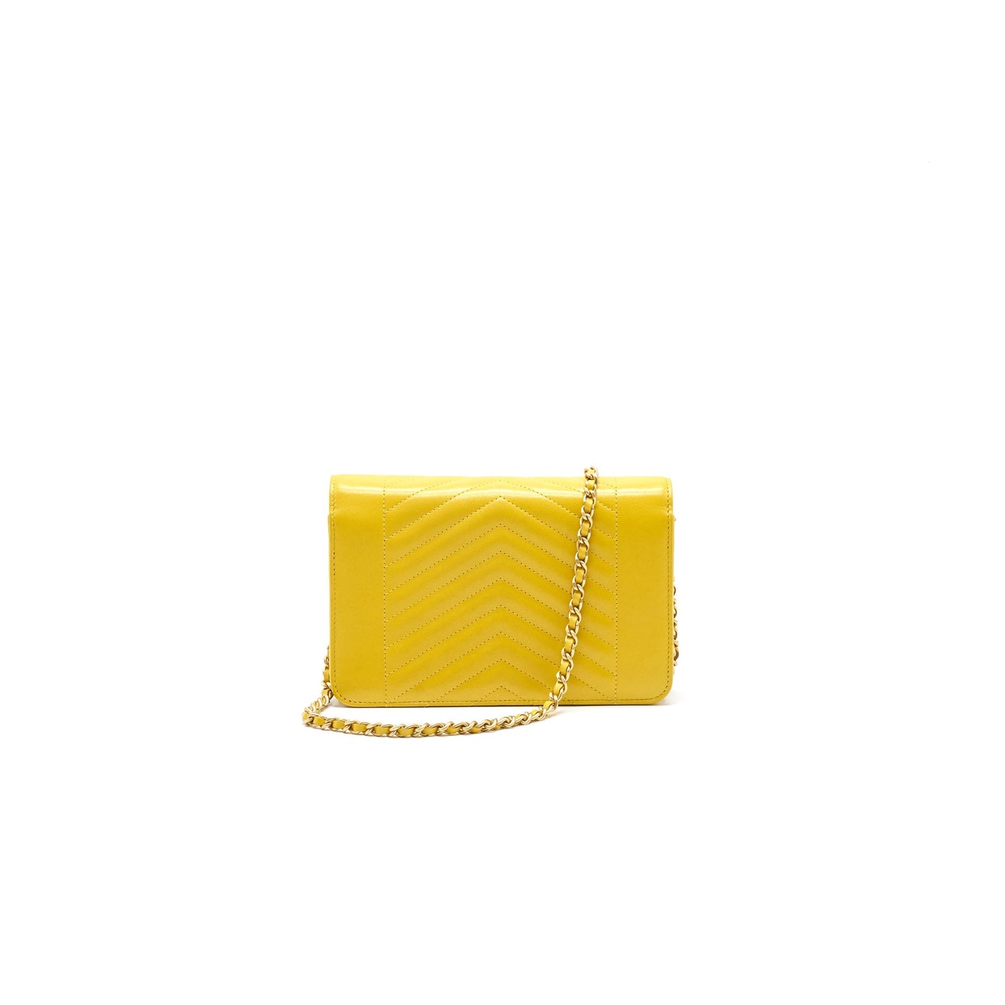 Chanel Seasonal Wallet On Chain Yellow Crossbody