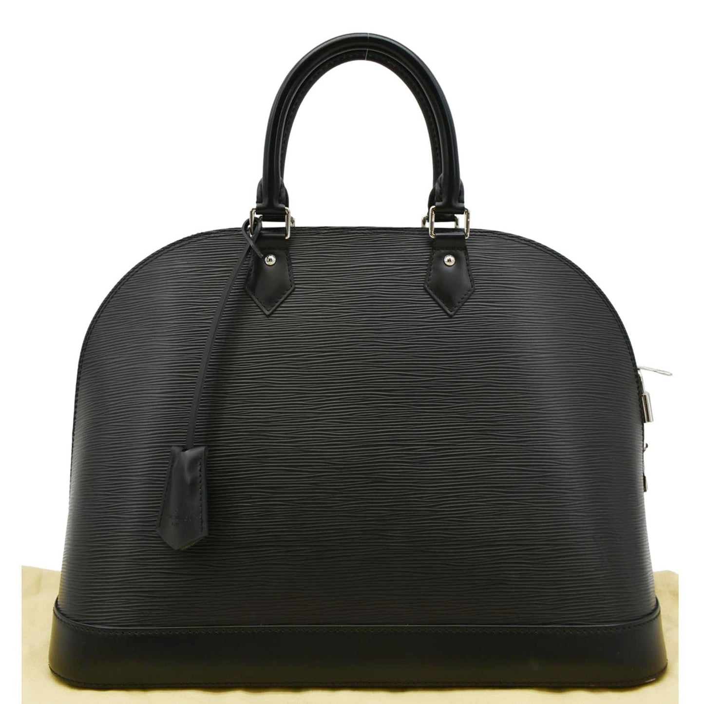 LOUIS VUITTON Alma GM Epi Leather Satchel Bag Black