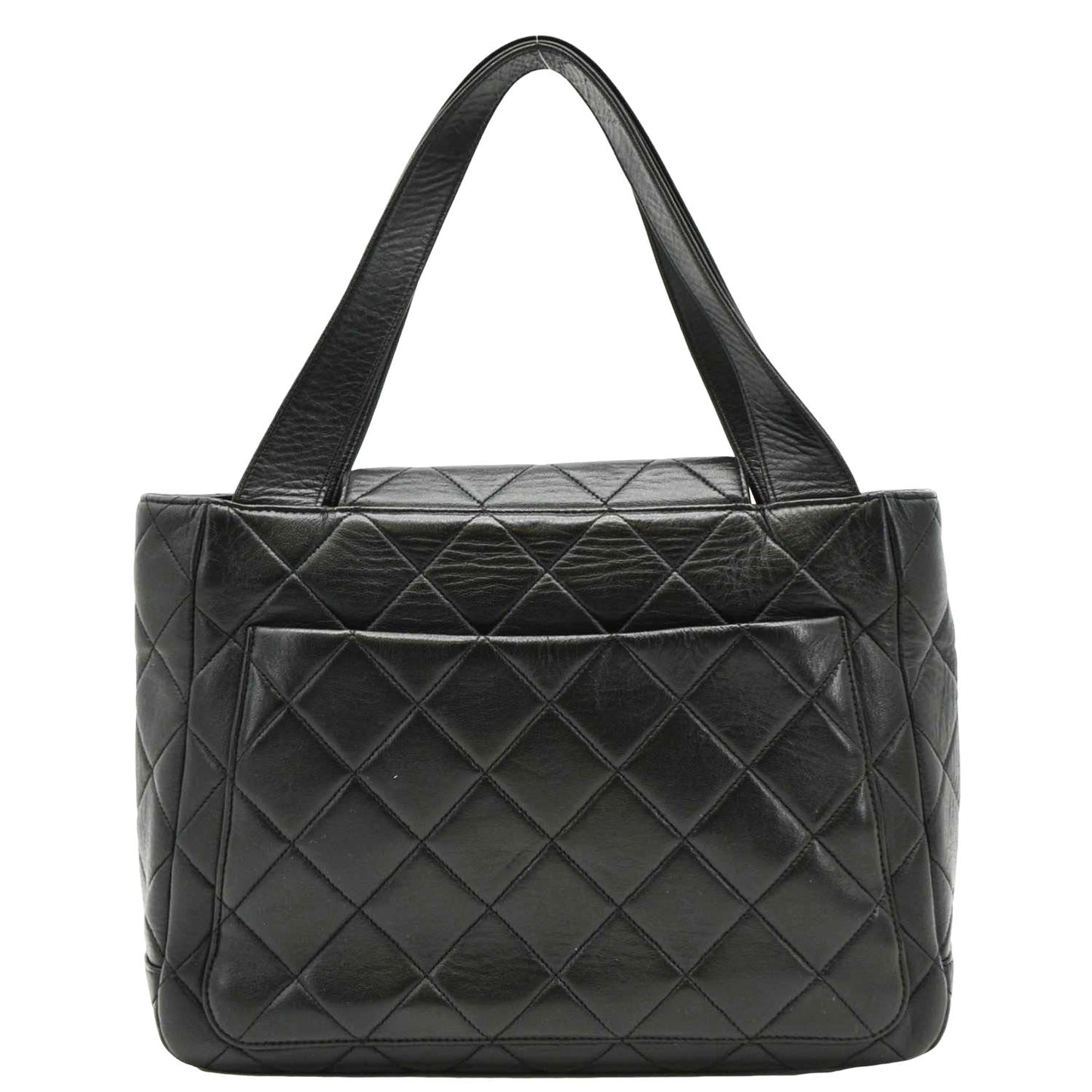 CHANEL Classic Flap  Quilted Leather Tote Bag Black