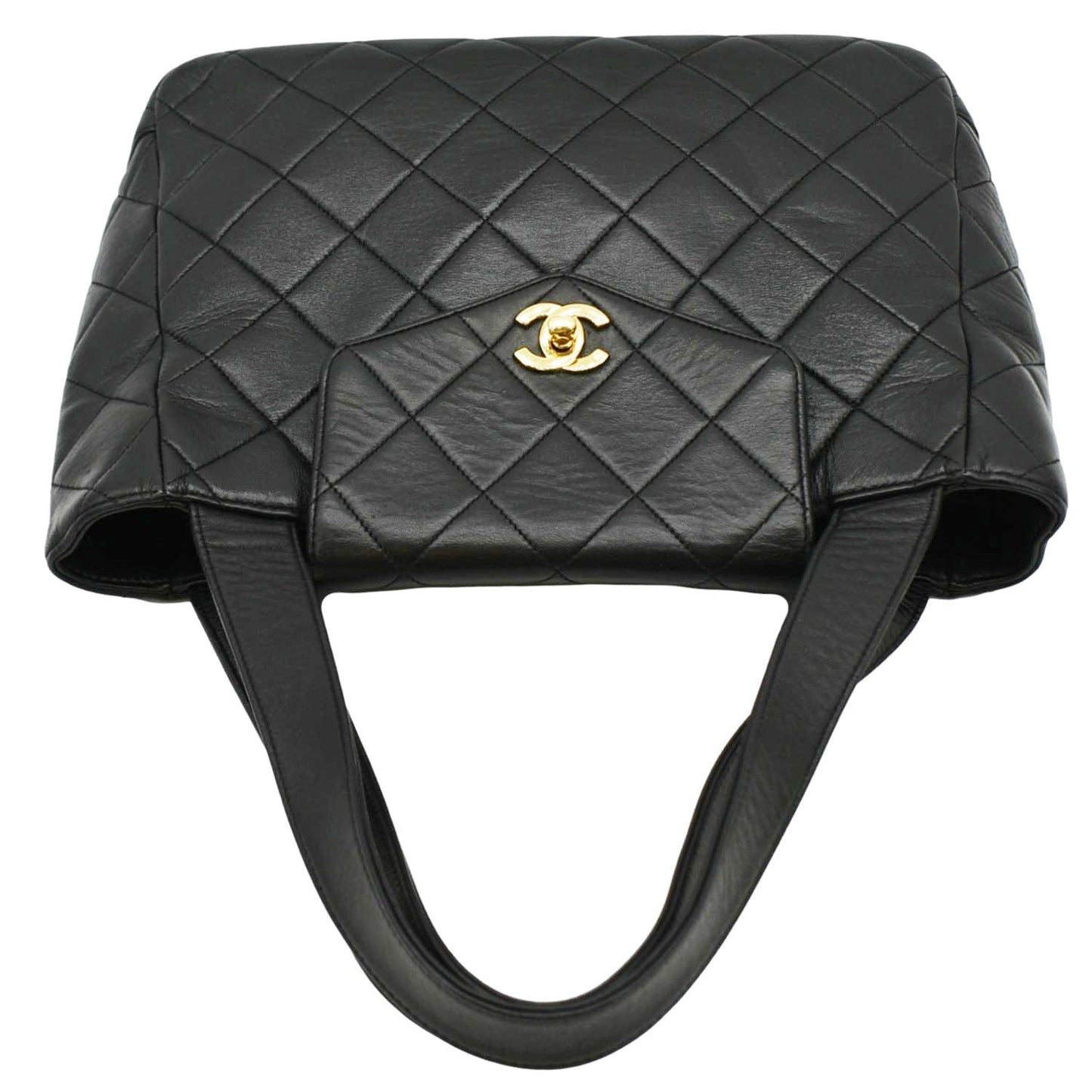 CHANEL Classic Flap  Quilted Leather Tote Bag Black