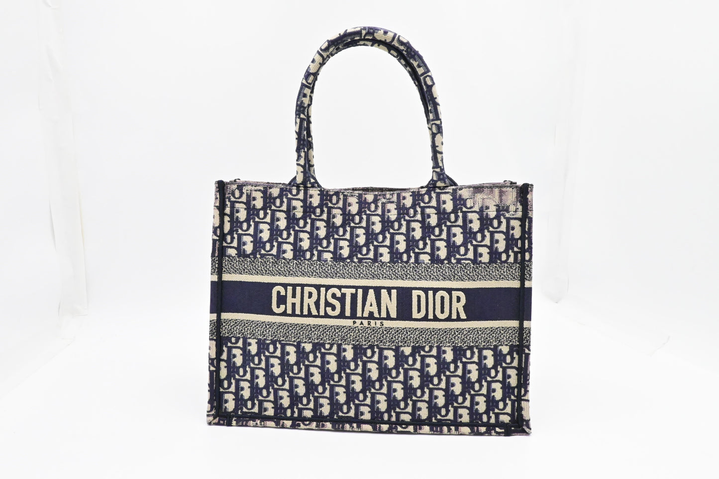 Dior Medium Book Tote in Navy Blue Oblique Canvas