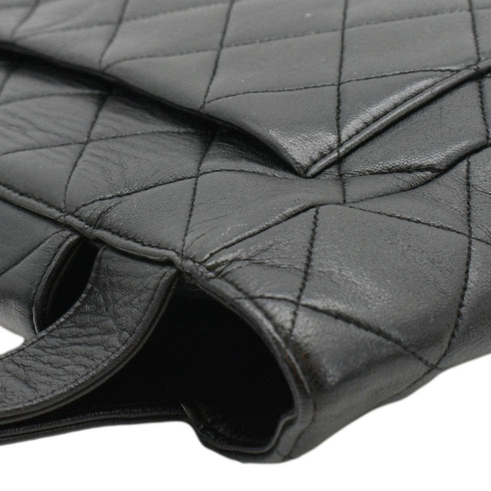 CHANEL Classic Flap  Quilted Leather Tote Bag Black