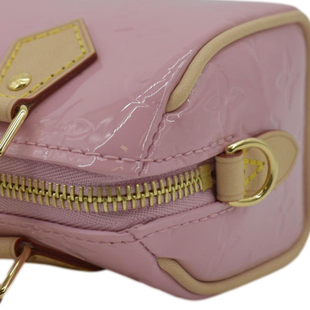 LOUIS VUITTON Nano  Monogram Vernis Crossbody Bag Light Mochi Pink