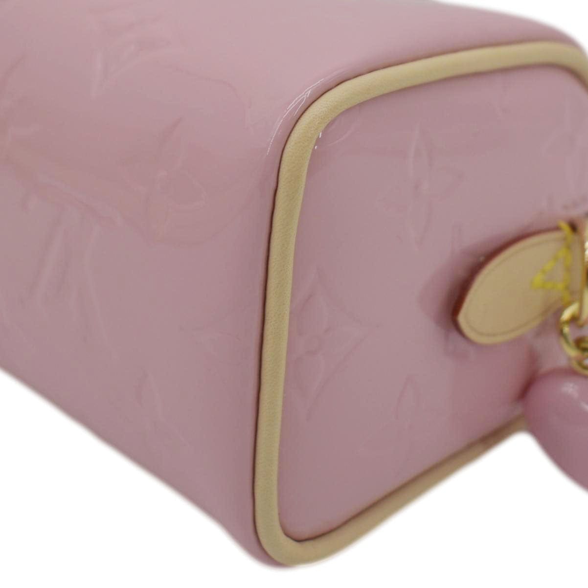 LOUIS VUITTON Nano  Monogram Vernis Crossbody Bag Light Mochi Pink
