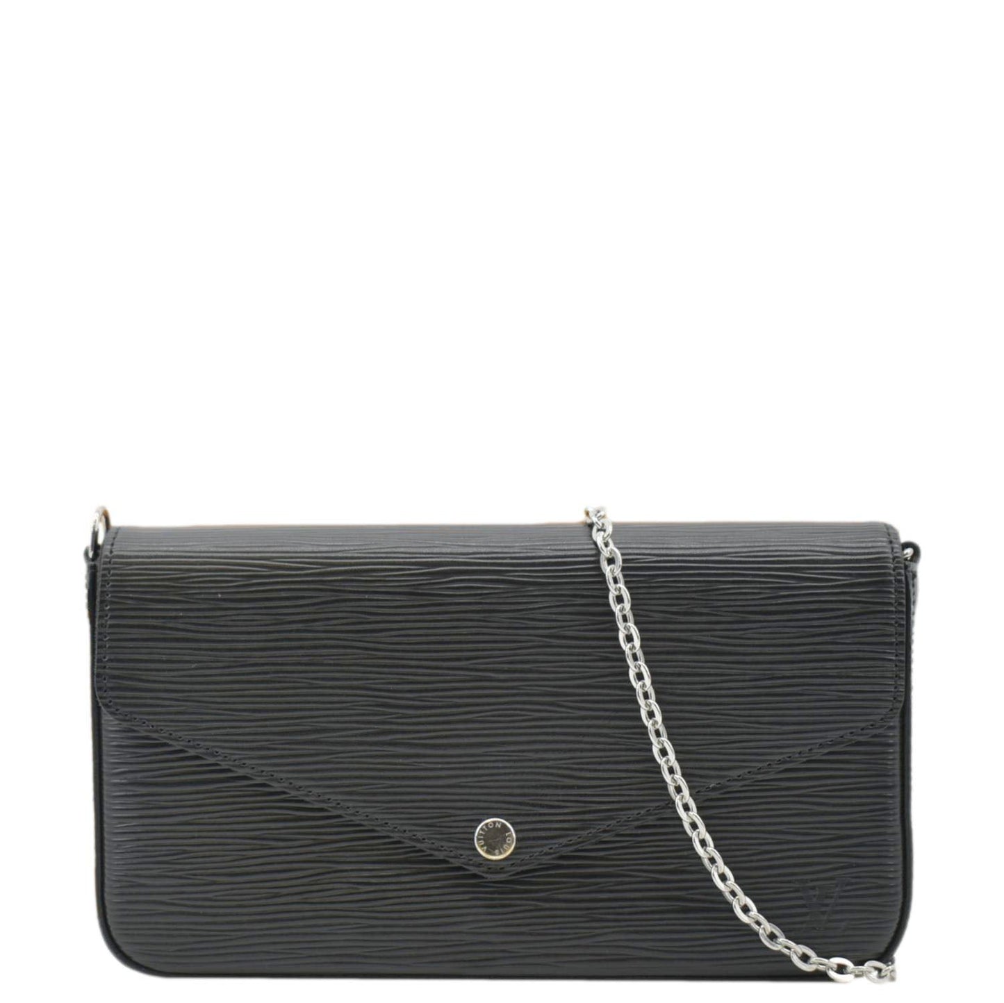 LOUIS VUITTON Felicie Epi Leather Pochette Crossbody Bag Black