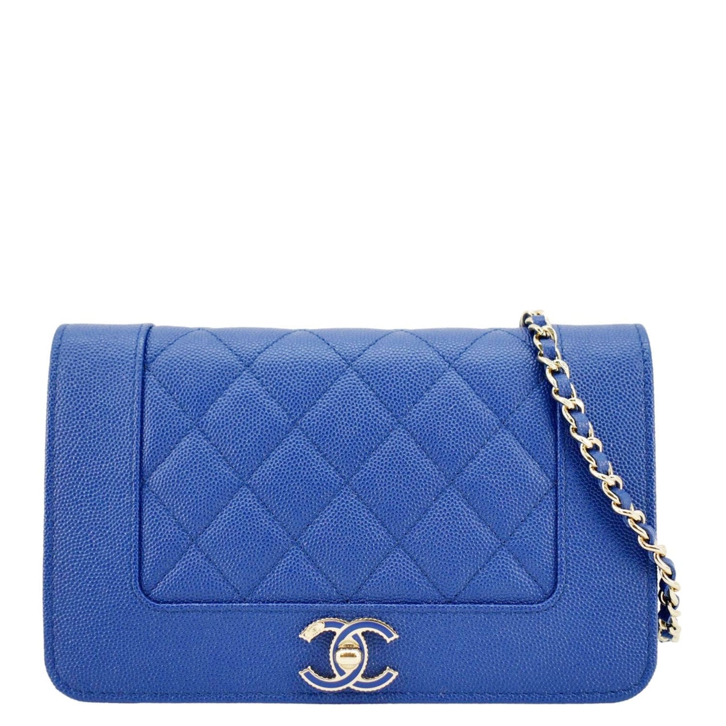 CHANEL Mademoiselle  Flap Quilted Leather Shoulder Bag Blue