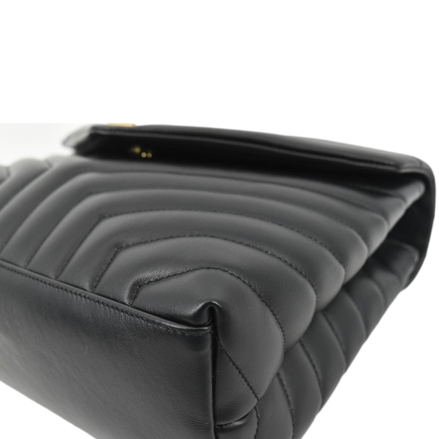 YVES SAINT LAURENT Loulou Medium Quilted Leather Crossbody Bag Black