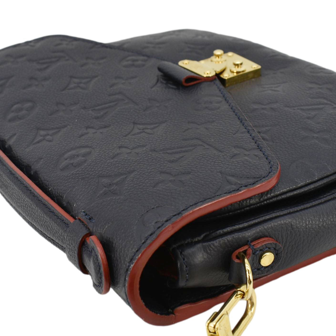 LOUIS VUITTON Metis Pochette Empreinte Leather Crossbody Bag Navy Blue