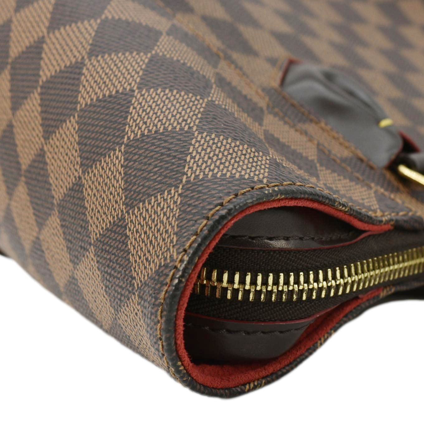 LOUIS VUITTON Caissa MM Damier Ebene Tote Bag Brown