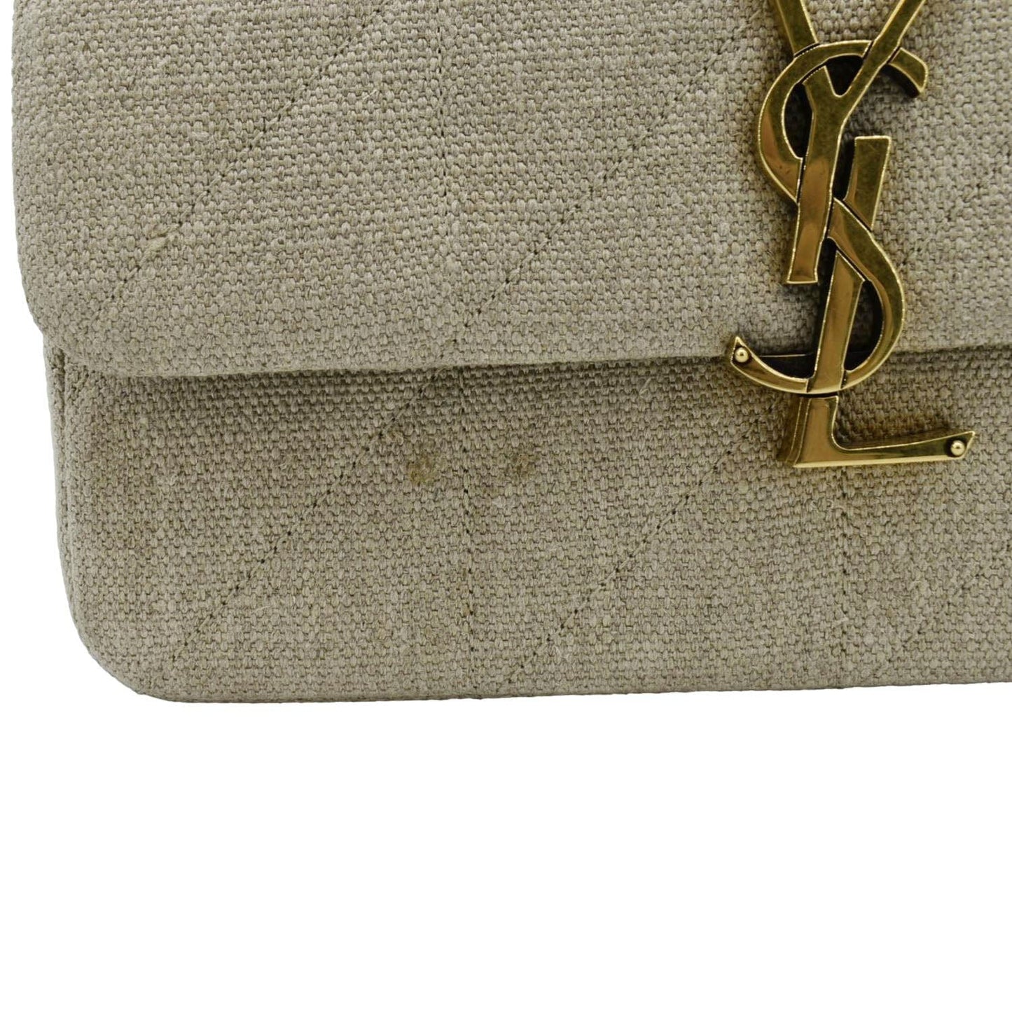 YVES SAINT LAURENT Patchwork Jamie Jersey Wool Shoulder Bag Beige